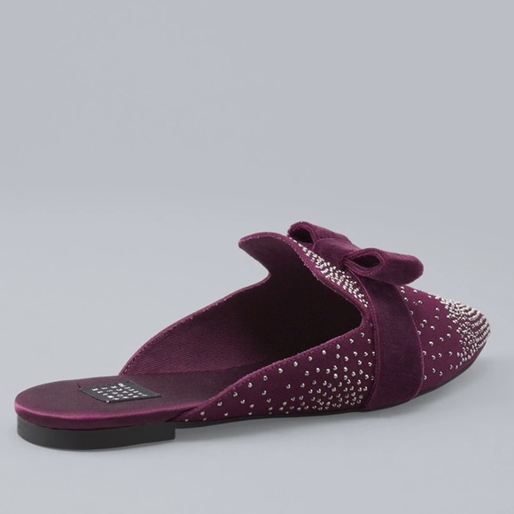 WHBM PLUM EMBELLISHED MULES - Picture 2 of 2
